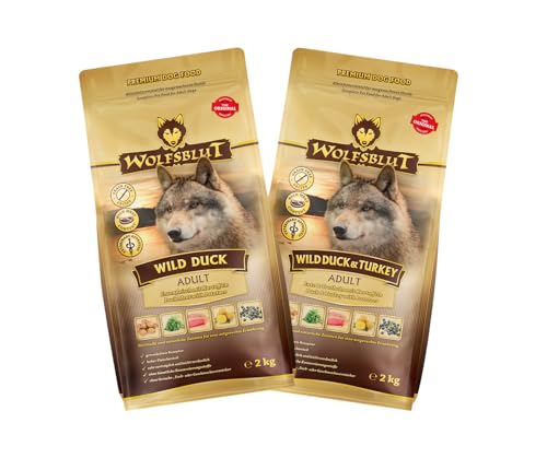 Wolfsblut Hund ADULT | Trockenfutter | Multi Bundle | Mix Paket | Sparpaket | 2 x 2 kg | verschiedene Sorten (2 x 2 KG, 1x Wild Duck, 1x Wild Duck & Turkey) von Warnick´s Tierfutterservice