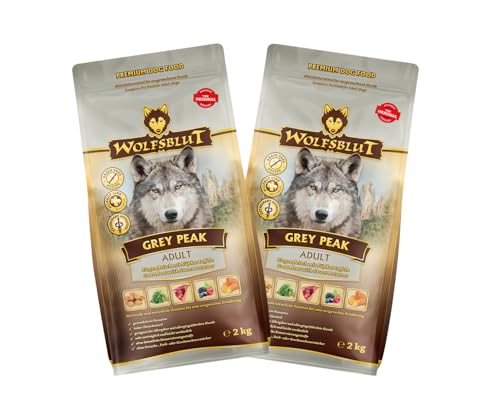 Wolfsblut Hund ADULT | Trockenfutter | Multi Bundle | Mix Paket | Sparpaket | 2 x 2 kg | verschiedene Sorten (2 x 2 KG, Grey Peak) von Warnick´s Tierfutterservice