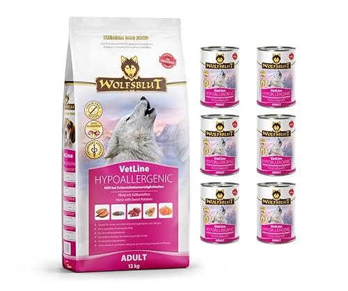 Wolfsblut Vetline | Hundefutter | Sparbundle | Sparpaket (1x12kg + 6x395g, Hypoallergenic) von Warnick´s Tierfutterservice