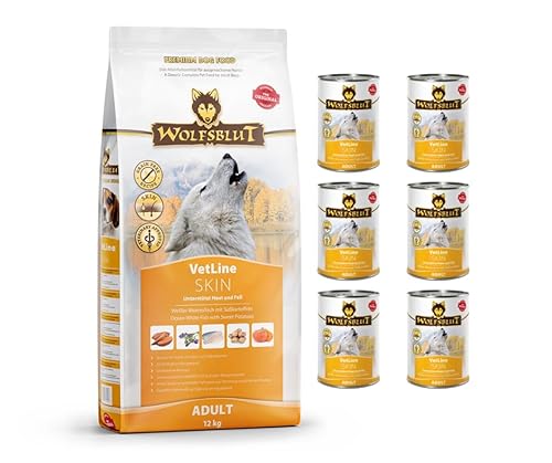 Wolfsblut Vetline | Hundefutter | Sparbundle | Sparpaket (1x12kg + 6x395g, Skin & Coat) von Warnick´s Tierfutterservice