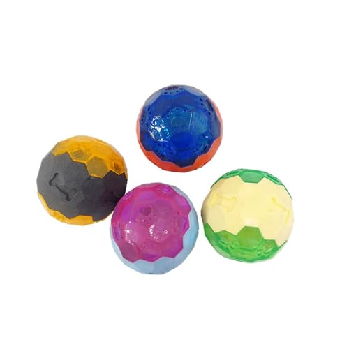 Washranp Blinkendes Hundespielzeug, Dental-Hunde-Kauspielzeug, Haustier-Spielzeug, Zähigkeit, bissfest, Hundeball-Spielzeug, Zahnreinigung, Hunde-Kauspielzeug, LED-leuchtender elastischer Ball, Heim von Washranp