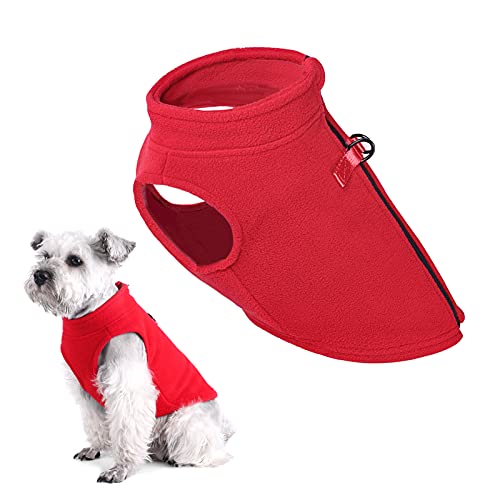 Washranp Dog Coat Cotton Filled Dog Vest Winter Coat Jacket Zipper Winter Warm Dog Apparel for Small Medium Large Dogs Red M von Washranp