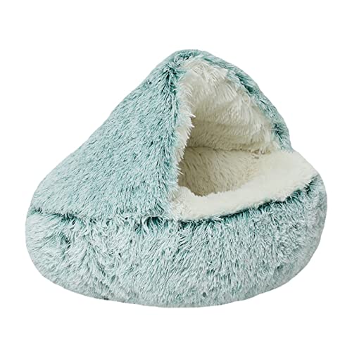 Washranp Haustier Hund Welpe Bett Matte Shell Hund Katze Rund Warm Cuddler Zwinger Weich Welpe Katze Sofa Kissen Bett Halbgeschlossen Niedlich Haustier Hunde Katzen Shell Stil Nest Schlafsack Grün von Washranp