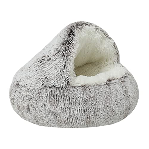 Washranp Haustier Hund Welpe Bett Matte Shell Hund Katze Rund Warm Cuddler Zwinger Weich Welpe Katze Sofa Kissen Bett Halbgeschlossen Niedlich Haustier Hunde Katzen Shell Stil Nest Schlafsack Kaffee von Washranp