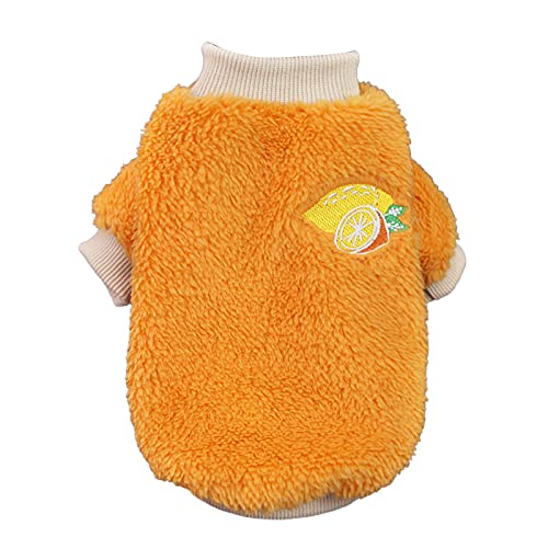 Washranp Hundepullover, Haustierbedarf, Hundepullover, Obst-Stickmuster, Winter, hält warm, Haustierkostüm für kleine, mittelgroße und große Hunde, Orange, XL von Washranp