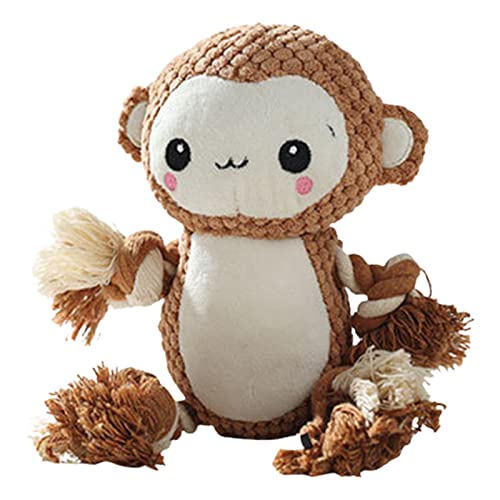 Washranp Pet Plush Toy Cartoon Löwe Affe Form Polyester Molar Squeaky Dog Chew Toy Pet Supplies for Home Little Monkey von Washranp