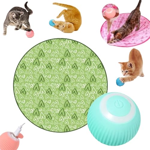 Watfeeot 2 in 1 simuliertes interaktives Jagdkatzenspielzeug, Gitarre Katzenspielzeug, Katzenmatte, Rolling Smart Ball Katzenspielzeug, interaktives Jagdkatzenspielzeug von Watfeeot