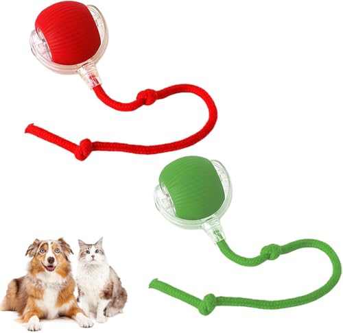 Wbietu Chewie Viral Ball für Hunde, Kauspielzeug für Hunde, Rollspielzeug für Haustiere, intelligenter 360°-Rollball, Hundespielzeug (Grün + Rot) von Wbietu