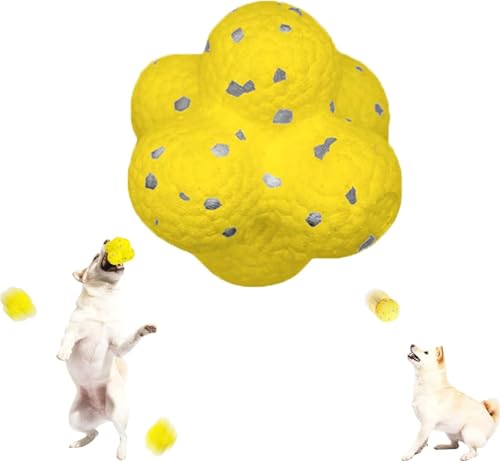 Wbietu Mellow Dog Beruhigungsball, Beruhigungsball, gelber beruhigender Hundeball, Hundespielzeug, beruhigender Ball, sanfter emotionaler Stützball, weicher Hunde-Tennisball (Stil B) von Wbietu