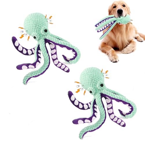 Wbietu Premium Pet Plush Toy, Colorful Octopus Toy Shape, Paw for Loves Dog Toy, Squeaky Dog Toys for Large Dogs, Plush Dog Toys with Soft Fabric, Pet Toys for Small, Medium, Large Dogs (2 Pcs) von Wbietu