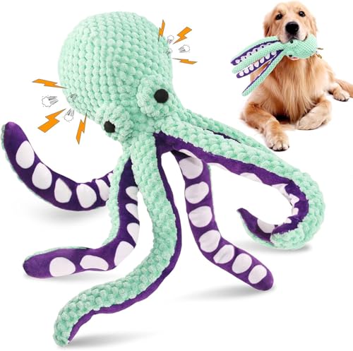 Wbietu Premium Pet Plush Toy, Premium Pet Plush Octopus, Plush Dog Toys with Soft Fabric, Squeaky Octopus Dog Toys, Cotton Rope for Pet Biting Training Chew, Durable Chew Toys (1 Pcs) von Wbietu