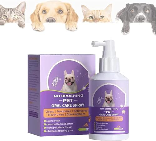 Wbietu Sofenthiss Zahnreinigungsspray für Hunde und Katzen, 2024 Neues Pet Clean Teeth Spray, Pet Oral Spray Clean Teeth, No Brushing Pet Oral Care Spray, Pet Breath Freshener Spray (1 Stück) von Wbietu