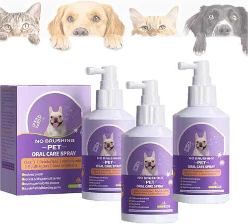 Wbietu Sofenthiss Zahnreinigungsspray für Hunde und Katzen, 2024 Neues Pet Clean Teeth Spray, Pet Oral Spray Clean Teeth, No Brushing Pet Oral Care Spray, Pet Breath Freshener Spray (3 Stück) von Wbietu