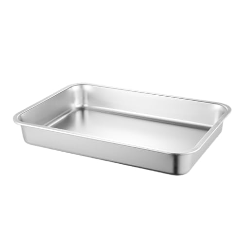 Cat Litter Box | Stainless Steel Tray | Litter Box | Little Tray | Litter Tray Cat Toilet | Stainless Steel Large Litter Box Splash-Proof Cat Boxes Non-Stick for Big & Small Cats Rabbits Pet Supplies von Wcybym