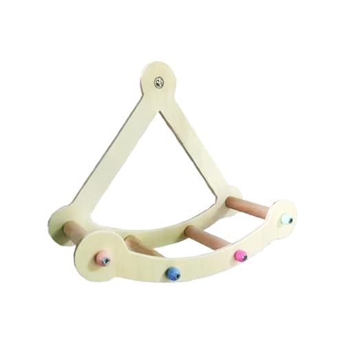 Papageienschwung Barsch, Holzvogelkletterrad, Vogelhänge -Ruheplattform, interaktives Käfigspielset, Trainingstrainingspielzeug, 9,45 x 3,94 x 7,87 Zoll, Innen -Haustieraktivität von Wcybym