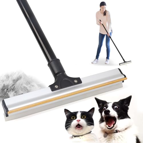 Wdmiya 2-in-1 Tierhaarentferner Teppich 120 cm Einstellbar, Fusselentferner für Hunde Katzen, Wiederverwendbare Hundehaare Entfernen Bürste für Sofa Decke Matten Auto, Pet Hair Remover Carpet Rake von Wdmiya