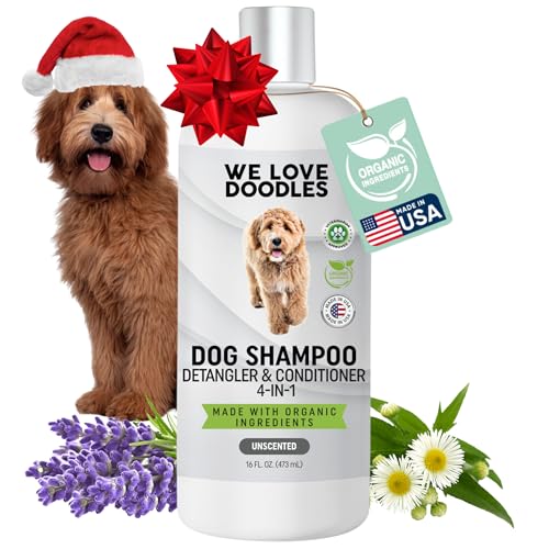 Hunde-Shampoo, Conditioner und Entwirrer, hergestellt in den USA, Bio-Inhaltsstoffe, bestes Shampoo für Goldendoodles und Kritzeleien, Welpen, Pflege, bester Geruch, We Love Doodles | 473 ml von We Love Doodles