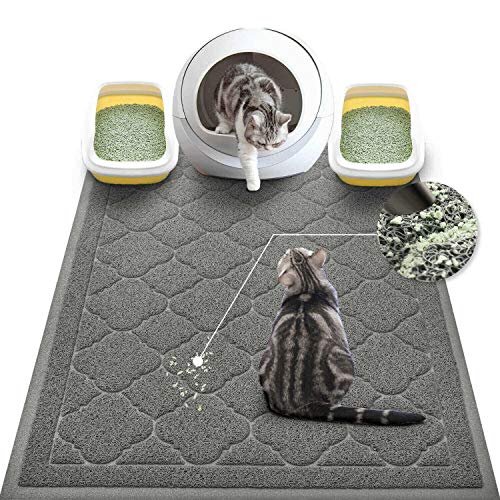 WePet Katzentoiletten-Matte, Kitty Premium PVC-Pad, langlebiger Fangteppich, phthalatfrei, urinbeständig, Streukontrolle, XXL 119,8 x 91,4 cm, Grau von WePet