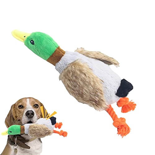 Weatail Ente Mit Stimme Quietschendes Hundespielzeug Plüsch Enten Plüschtier Kuscheltier Stofftier Kauspielzeug Für Kleine, Mittelgroße Hunde28cm von Weatail