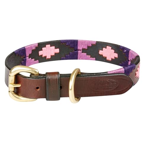 2023 Weatherbeeta Polo Leder Halsband 10016990 - Cowdray Braun/Lila von Weatherbeeta