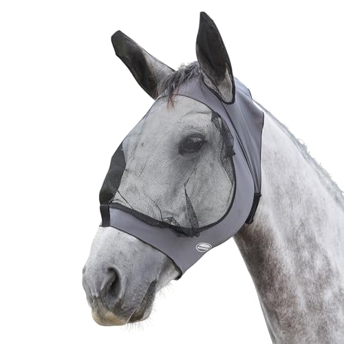 WEATHERBEETA Deluxe Stretchaugenschoner, mit Ohren, Grau / Schwarz (kleines Pony) von Weatherbeeta