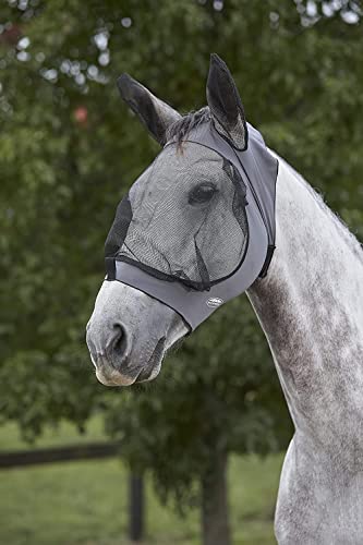 WEATHERBEETA Deluxe Stretchaugenschoner, Fliegenschutz mit Ohren, Rot / Schwarz (kleines Pony) von Weatherbeeta