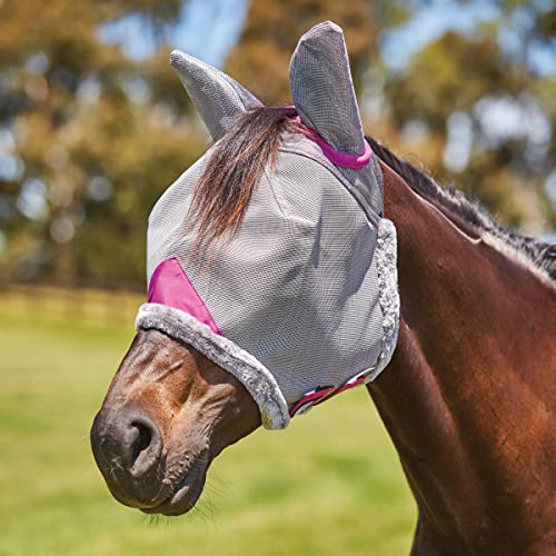 WeatherBeeta ComFiTec Deluxe strapazierfähige Netzmaske mit Ohren, grau/lila, Pony von Weatherbeeta