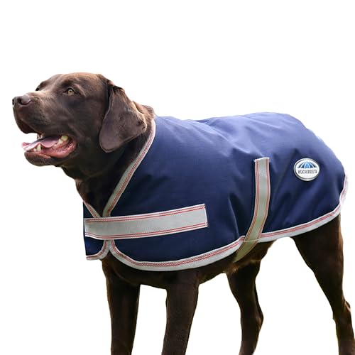 WeatherBeeta ComFiTec Essential Hundemantel, Marineblau/Silber/Rot, 75 cm von Weatherbeeta