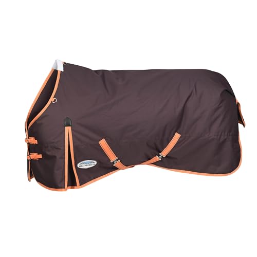 WeatherBeeta ComFiTec Essential Pferdedecke mit Standardkragen, Größe M, Pflaume/Orange/Grau, 175,3 cm von Weatherbeeta