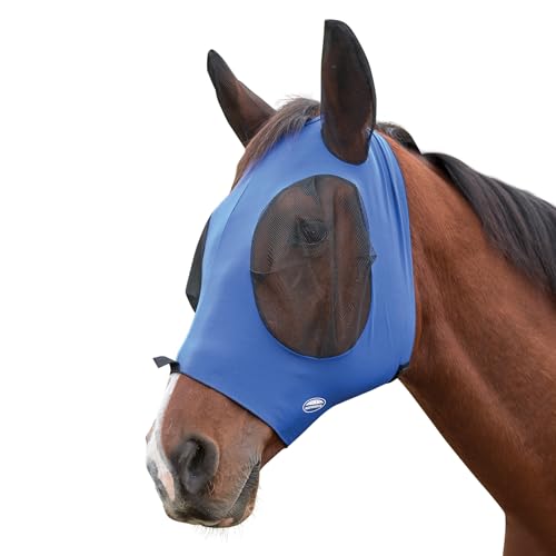 WeatherBeeta Deluxe Stretch Bug Eye Saver mit Ohren, Königsblau/Schwarz, S Pony von Weatherbeeta