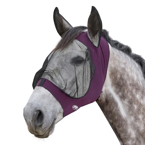 Weatherbeeta 2022 Deluxe Stretch-Augenschoner Mit Ohren 1009574022 - Lila/Schwarz Mask Size - Small Pony von Weatherbeeta