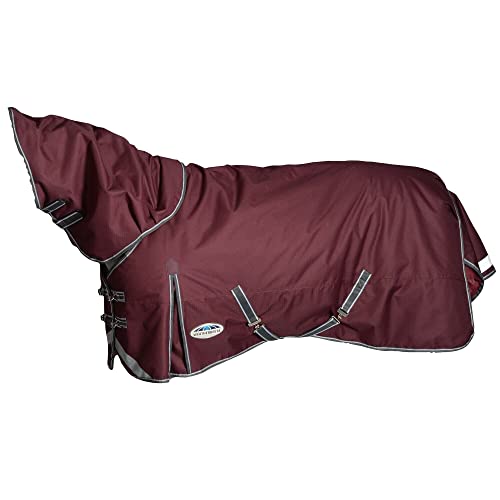 Weatherbeeta ComFiTec Plus Dynamic II Detach-A-Neck Lite 0g - Maroon/Grey/White, Größe:145 von Weatherbeeta