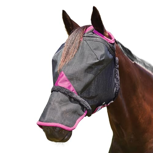 Weatherbeeta Comfitec Durable Mesh with Nose Fly Mask Small Pony Black Purple von Weatherbeeta