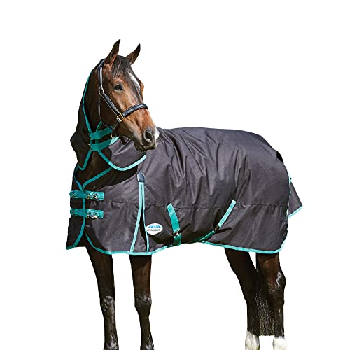 Weatherbeeta Green Tec 900D Detach A Neck Lite Plus Turnout Rug 6ft Black Bottle Green von Weatherbeeta