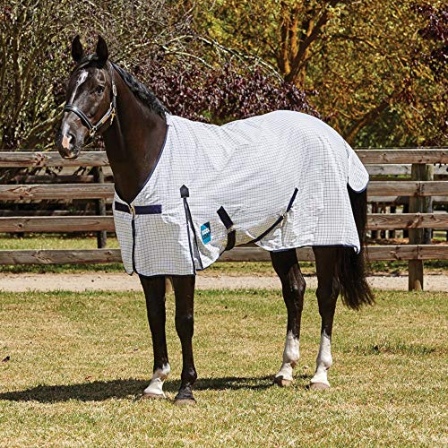 Weatherbeeta Kool Coat Classic with Surcingles II Standard Neck - White/Navy von Weatherbeeta