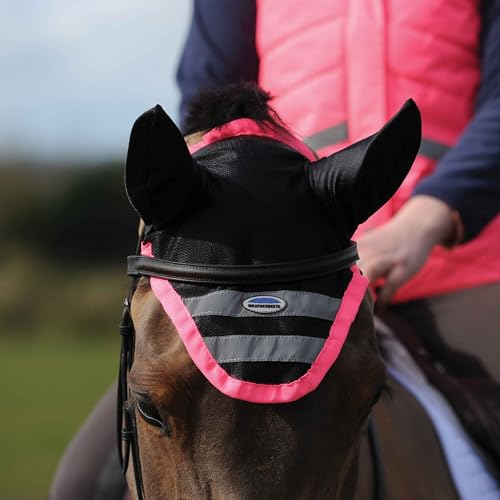 Weatherbeeta Reflective Ear Bonnet Fly Veil Full Size Pink von Weatherbeeta