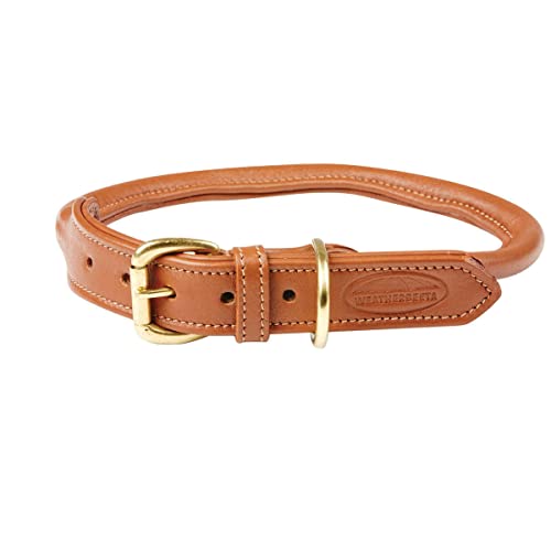 Weatherbeeta Rolled Leather Dog Collar Large Tan von Weatherbeeta