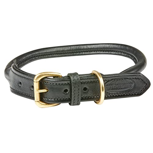 Weatherbeeta Rolled Leather Dog Collar Small Black von Weatherbeeta