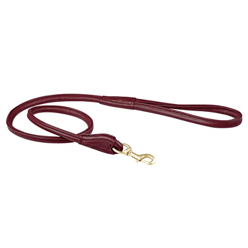 Weatherbeeta Rolled Leather Dog Lead Medium Maroon von Weatherbeeta