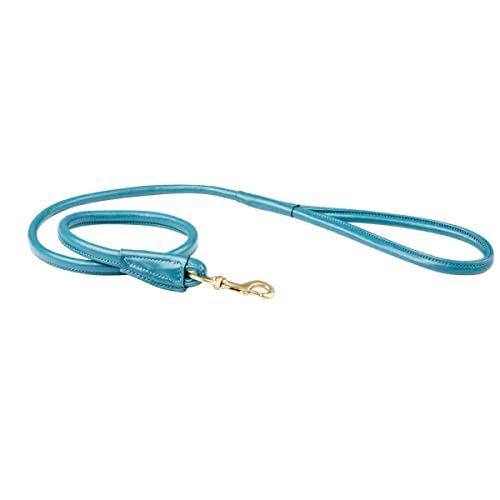 Weatherbeeta Rolled Leather Dog Lead Medium Teal von Weatherbeeta