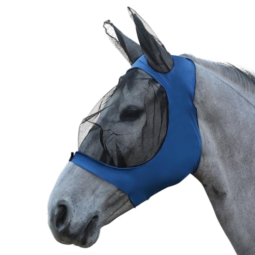 Weatherbeeta Stretch Eye Saver with Ears Fly Mask Full Size Royal Blue Black von Weatherbeeta