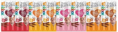 Webbox Katzen Delight Lecker Sticks Kauknochen Leckerli Sortimentpackung 12 X 6 (72 Sticks) von Webbox