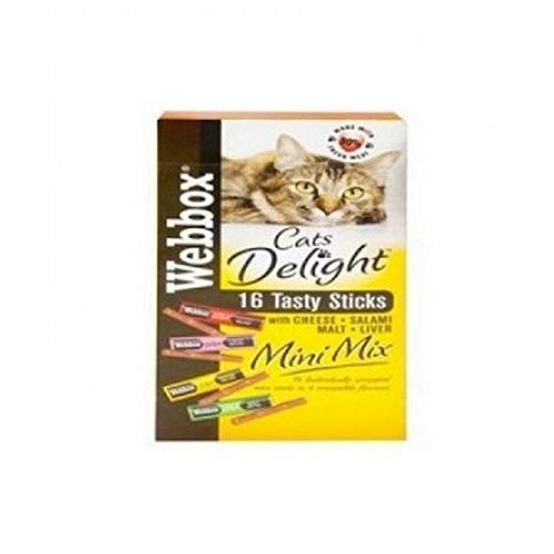 Webbox Katzen-Sticks, Verschiedene Geschmacksrichtungen, 16 Sticks von Webbox