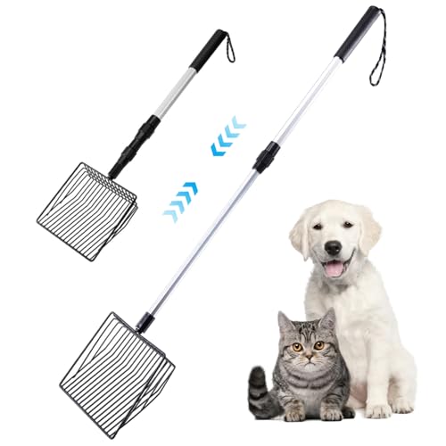 Weddflower Hühnchenkot -Schaufel Haustiere Scooper zum Reinigen dehnbarem feinem Mesh Chicken Scooper Seitschaufel 2 Abschnitte Eisendraht Abnehmbarer Hangspeicher Hunde Katze Katzentrutz von Weddflower