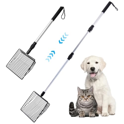 Weddflower Hühnchenkot -Schaufel Haustiere Scooper zum Reinigen dehnbarem feinem Mesh Chicken Scooper Seitschaufel 3 Abschnitte Eisendraht Abnehmbarer Hangspeicher Hundekatze Katzentrutz von Weddflower