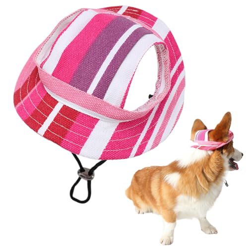 Hundesonne Hut, Verstellbarer Hundebahnhut mit Ohrloch, Sonnenschutz rund Schwim Hundestrandhut, tragbare Hundeshüte für kleine mittelgroße Hunde 1,5-4,5 kg von Wedhapy