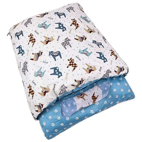 Katzenschlafsack Katzenbetten 25,6x19,7 Zoll Warmes Katzenbett für den Winter Katzensackbett mit Kissen Abnehmbarer waschbarer weicher Katzenkuschelsack für Katzenbedarf Blau von Wedhapy