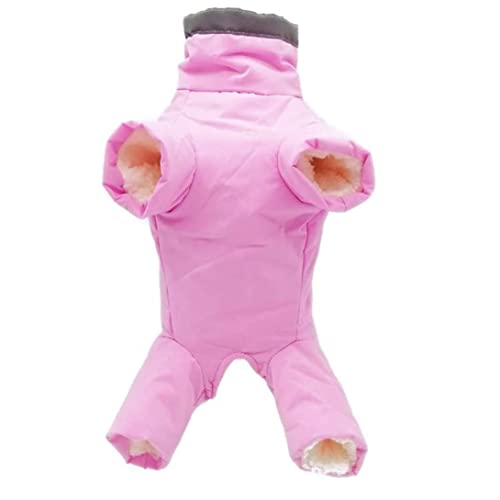 Wedhapy Hundemantel, wasserdichte Hundekleidung, Hundemäntel, Haustier-Winterkleidung, warme Jacke, Fleece-gefütterter Mantel, Haustierjacke, Vier Beine für den Winter, Rosa, XL von Wedhapy