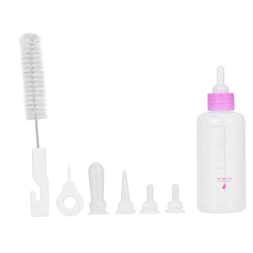 Cat Nursing Bottle Kit Haustier Pflegeflasche Mini Squeeze Flüssige Welpe Milch Fütterung Flasche Kit Haustier Fütterungstool für Hundekätzchen Welpe Rose rot von Weduspaty