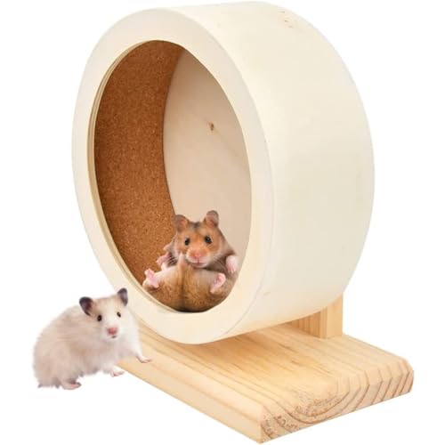 Hamster Running Wheel Holz Hamster Übungsrad, stille hölzerne kleine Haustiere Übung Wheel Stummes Hamster Running Rad für Hamster Rennmäuse Mäuse Meerschweinchen und andere kleine Haustiere von Weduspaty